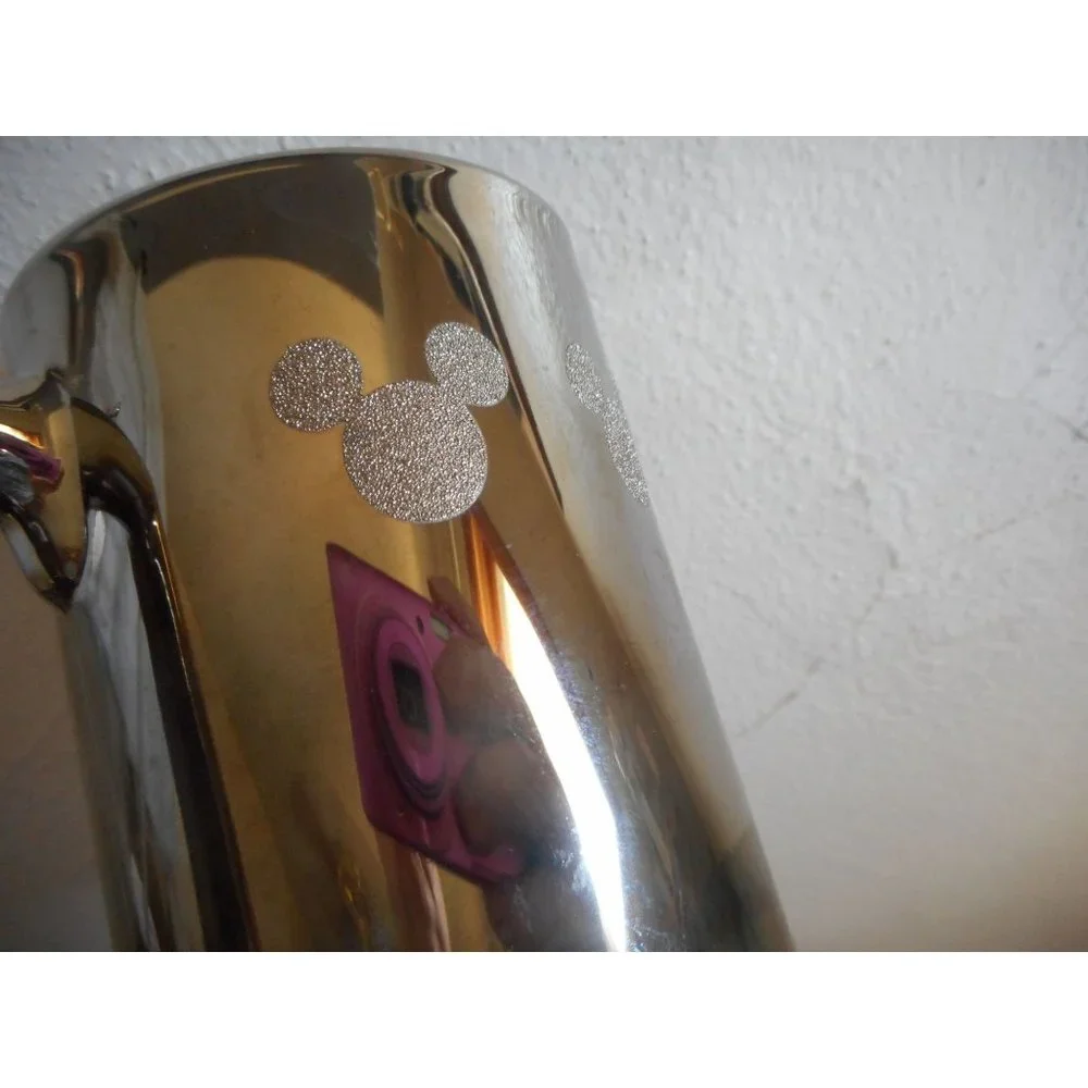 Walt Disney Mickey Mouse Silver Clear Glass Mug Cup Root Beer Stein - Picture 2 of 8